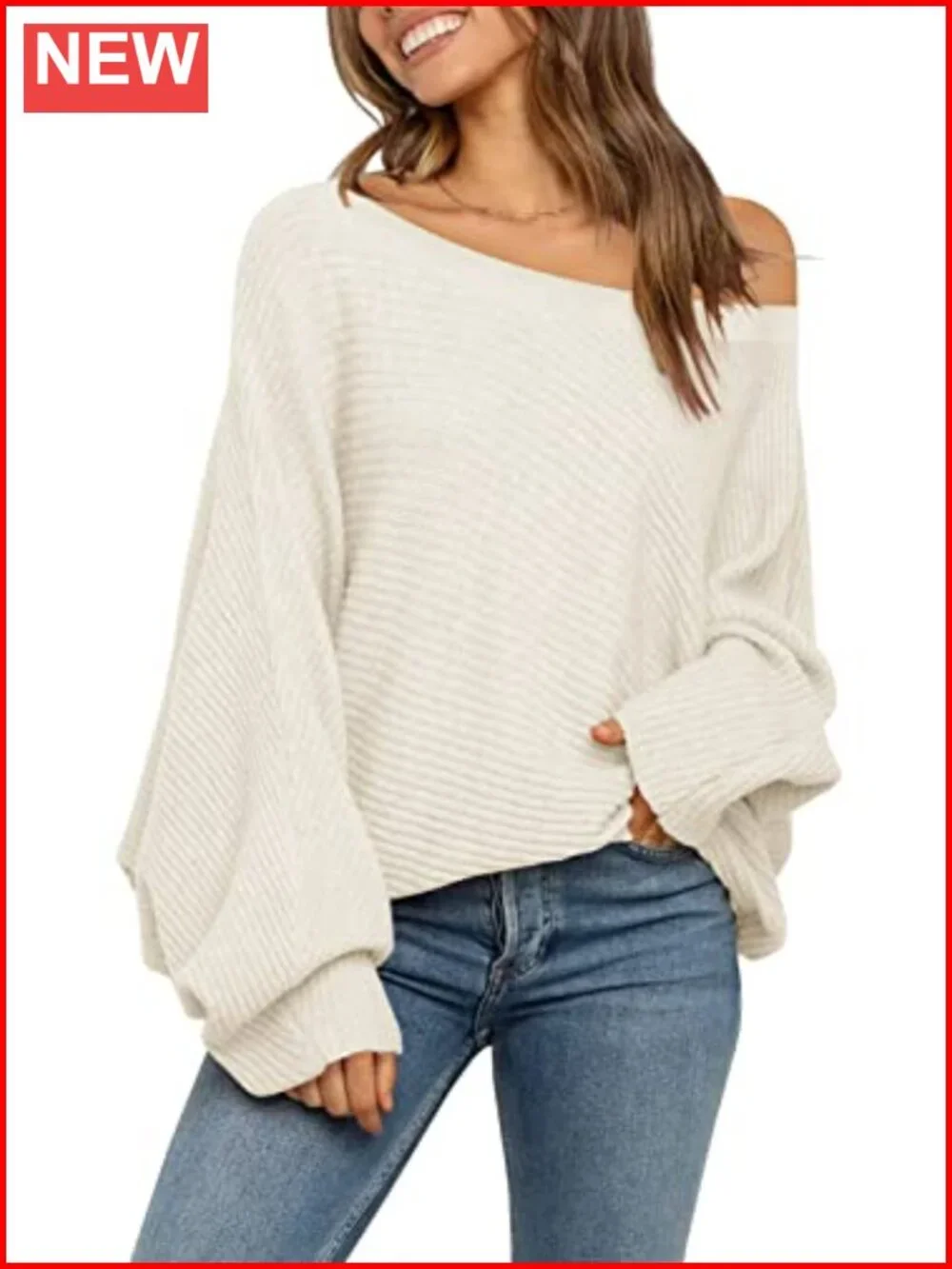 Oversized Off Shoulder Slouchy Knit Sweater Fall Winter Jumper Top